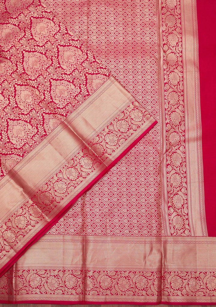 Rani Pink Zariwork (Gold) Pure Silk Silk_Saree