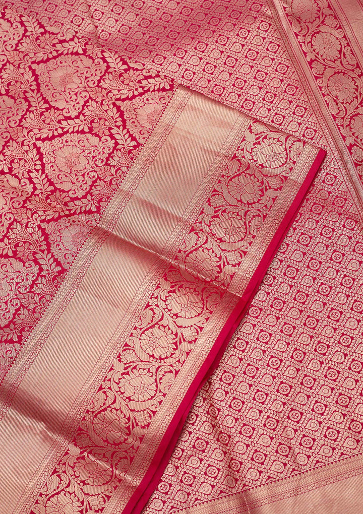 Rani Pink Zariwork (Gold) Pure Silk Silk_Saree