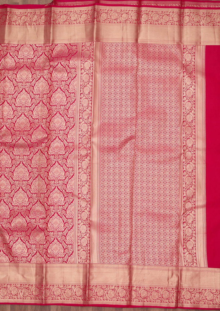 Rani Pink Zariwork (Gold) Pure Silk Silk_Saree