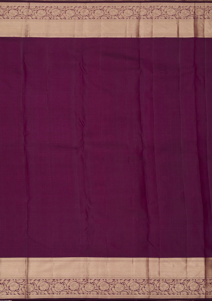 Wine Zariwork (Gold) Pure Silk Silk_Saree