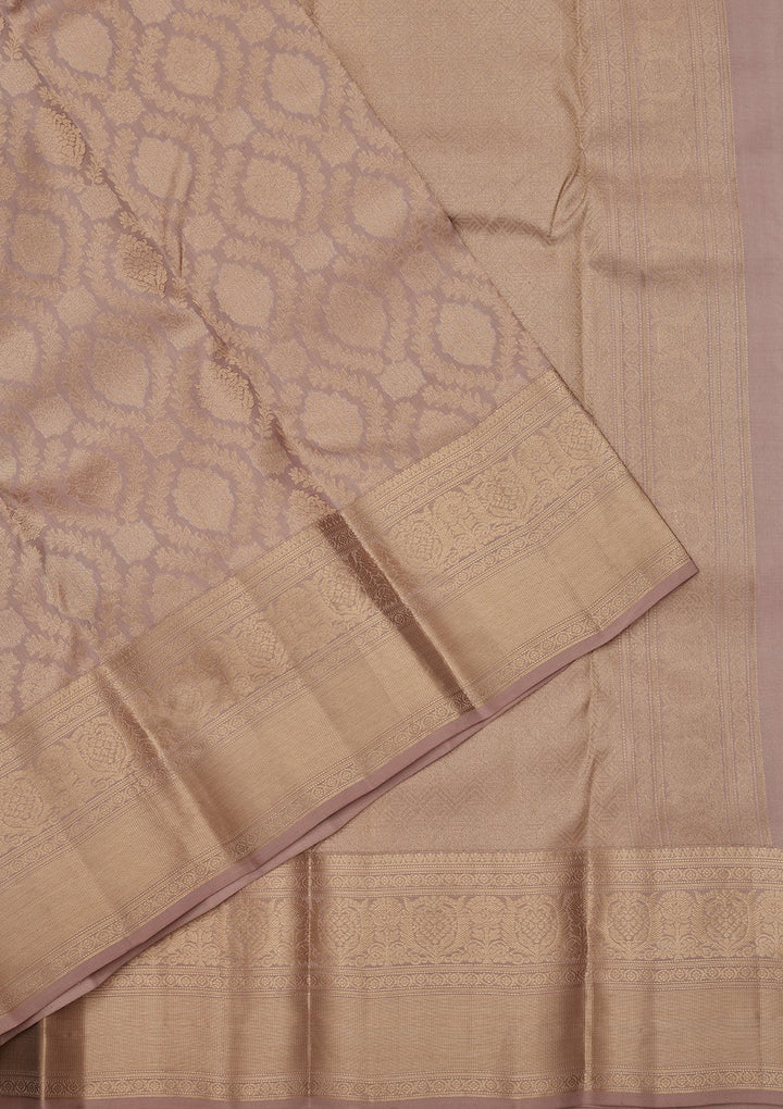 Mauve Zariwork Pure Silk Saree-koskii