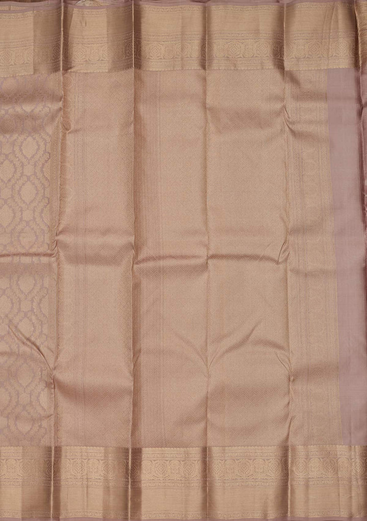 Mauve Zariwork Pure Silk Saree-koskii