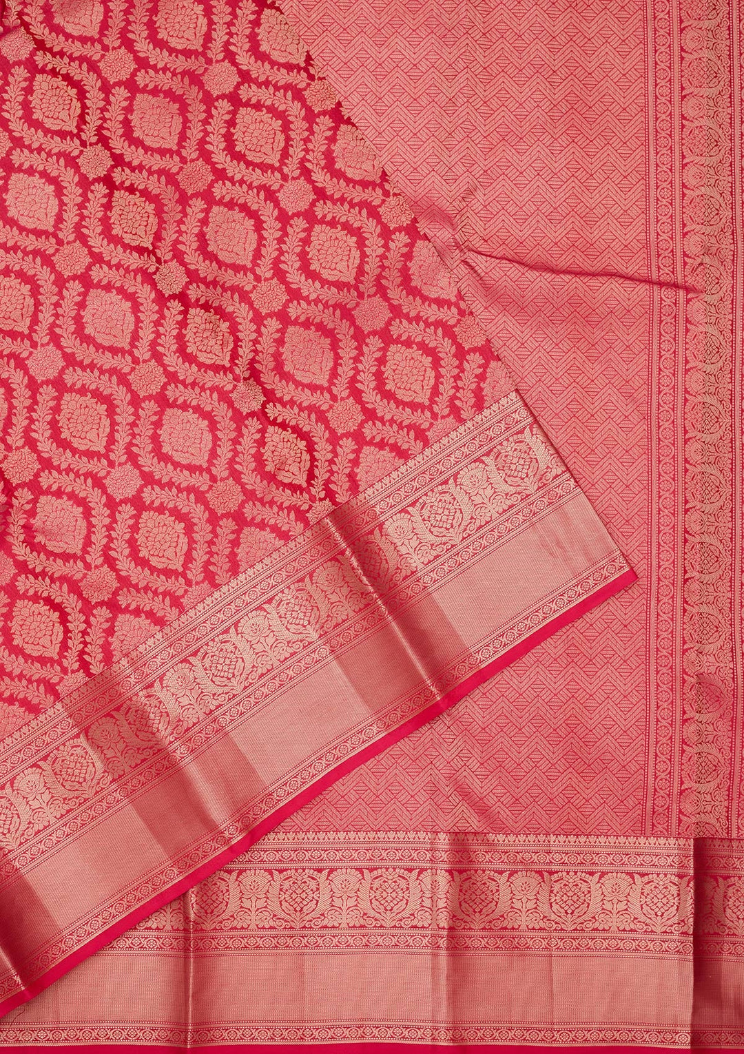 Rani Pink Zariwork Pure Silk Saree-koskii