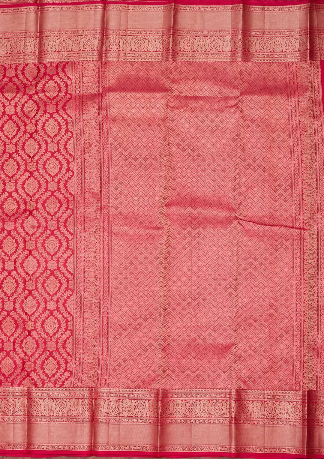 Rani Pink Zariwork Pure Silk Saree-koskii