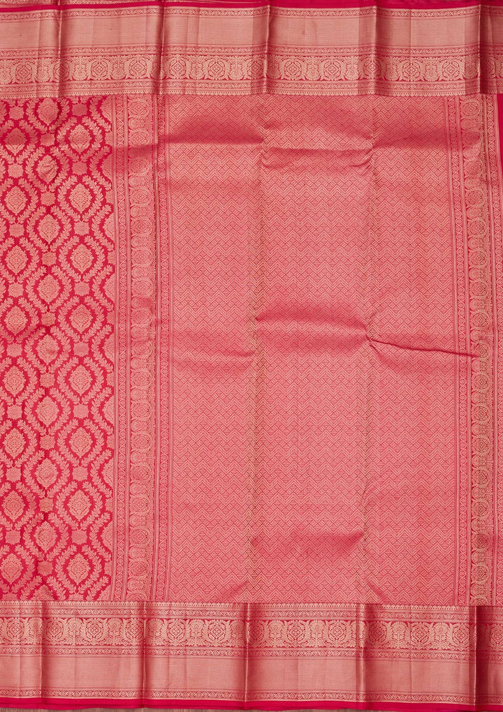 Rani Pink Zariwork Pure Silk Saree-koskii