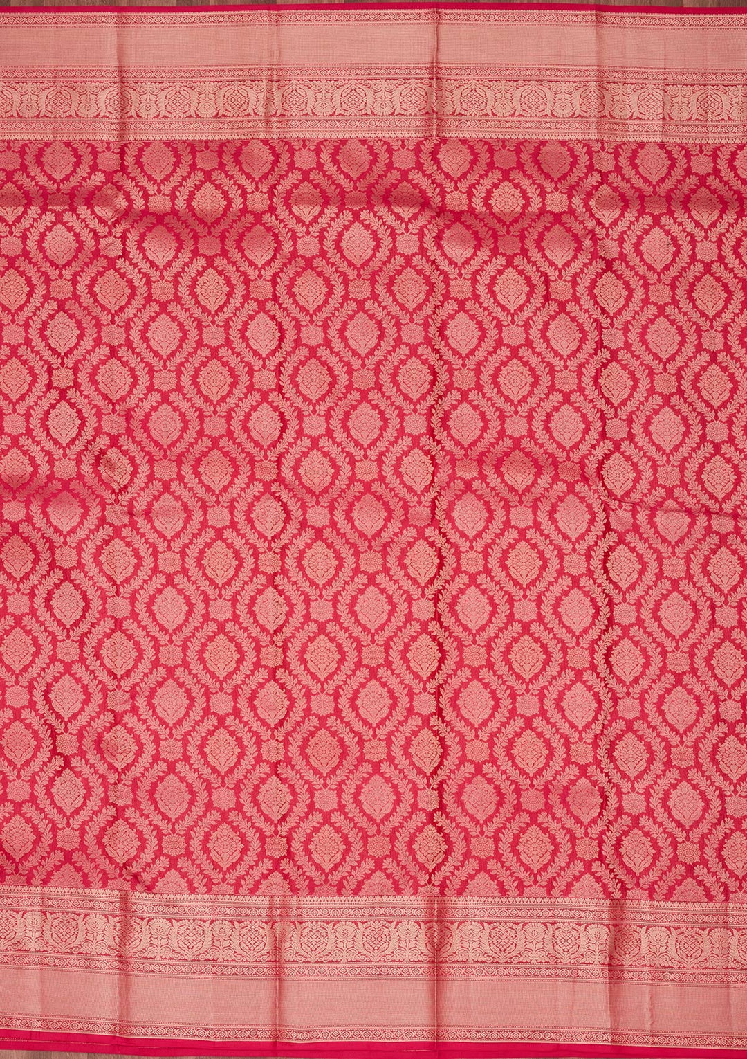 Rani Pink Zariwork Pure Silk Saree-koskii