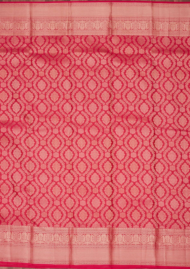 Rani Pink Zariwork Pure Silk Saree-koskii