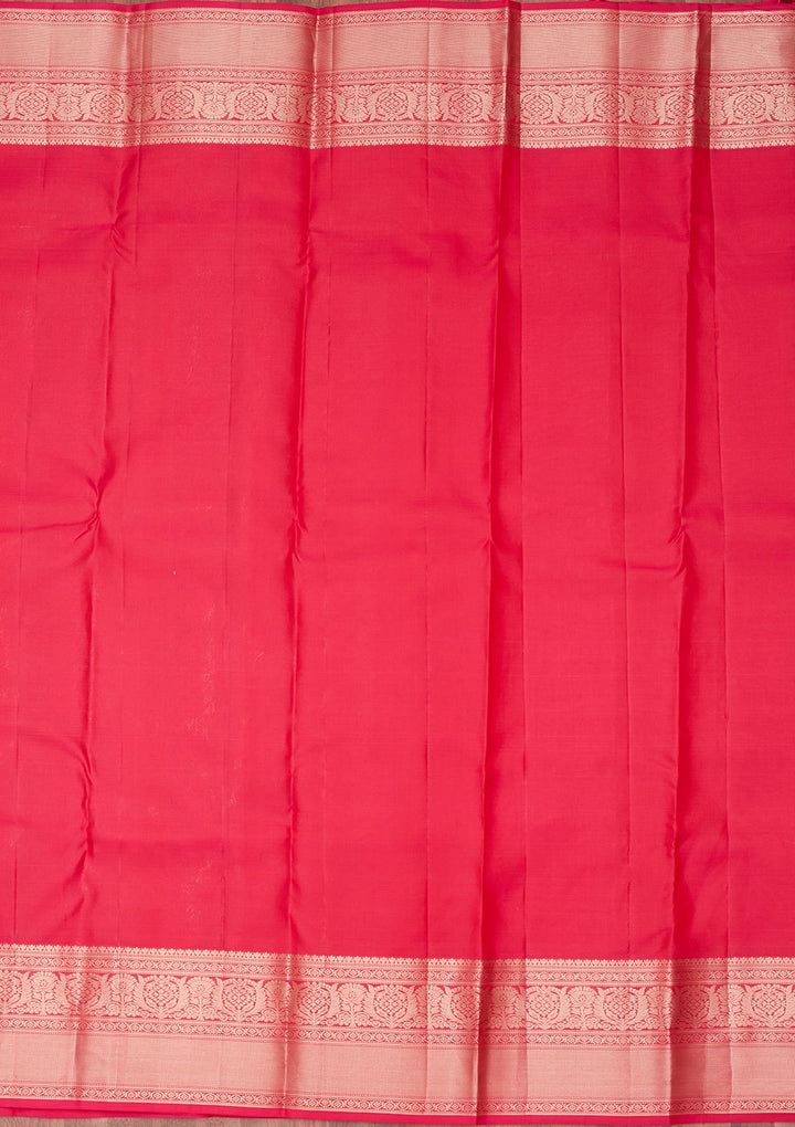 Rani Pink Zariwork Pure Silk Saree-koskii