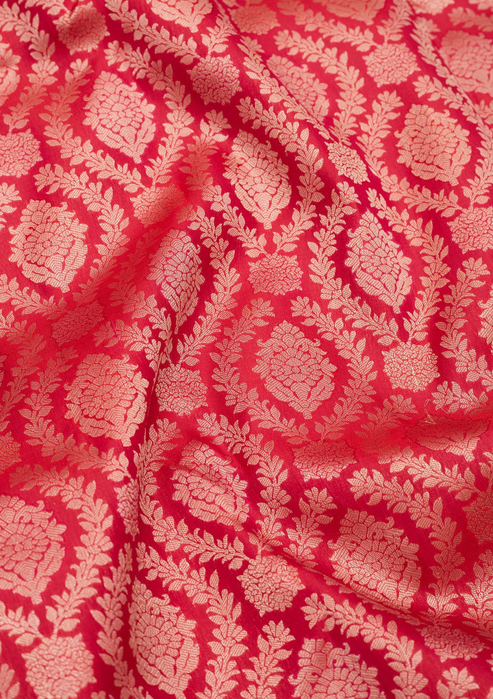 Red Zariwork Pure Silk Saree-koskii