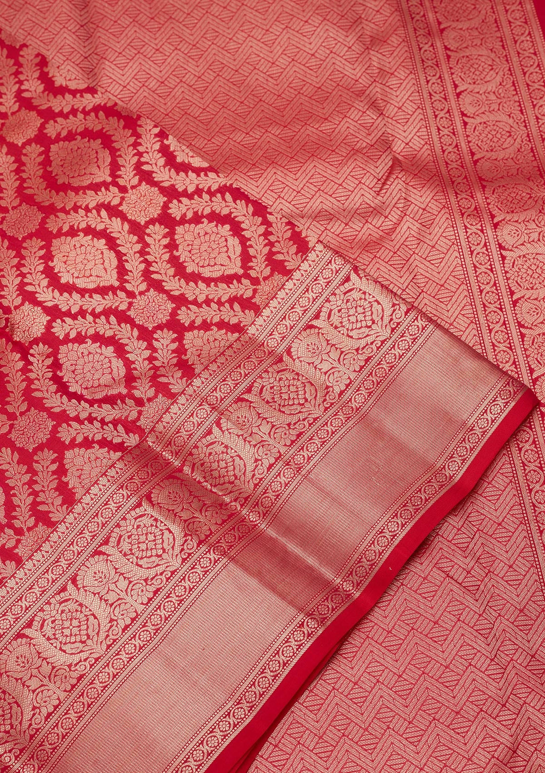 Red Zariwork Pure Silk Saree-koskii