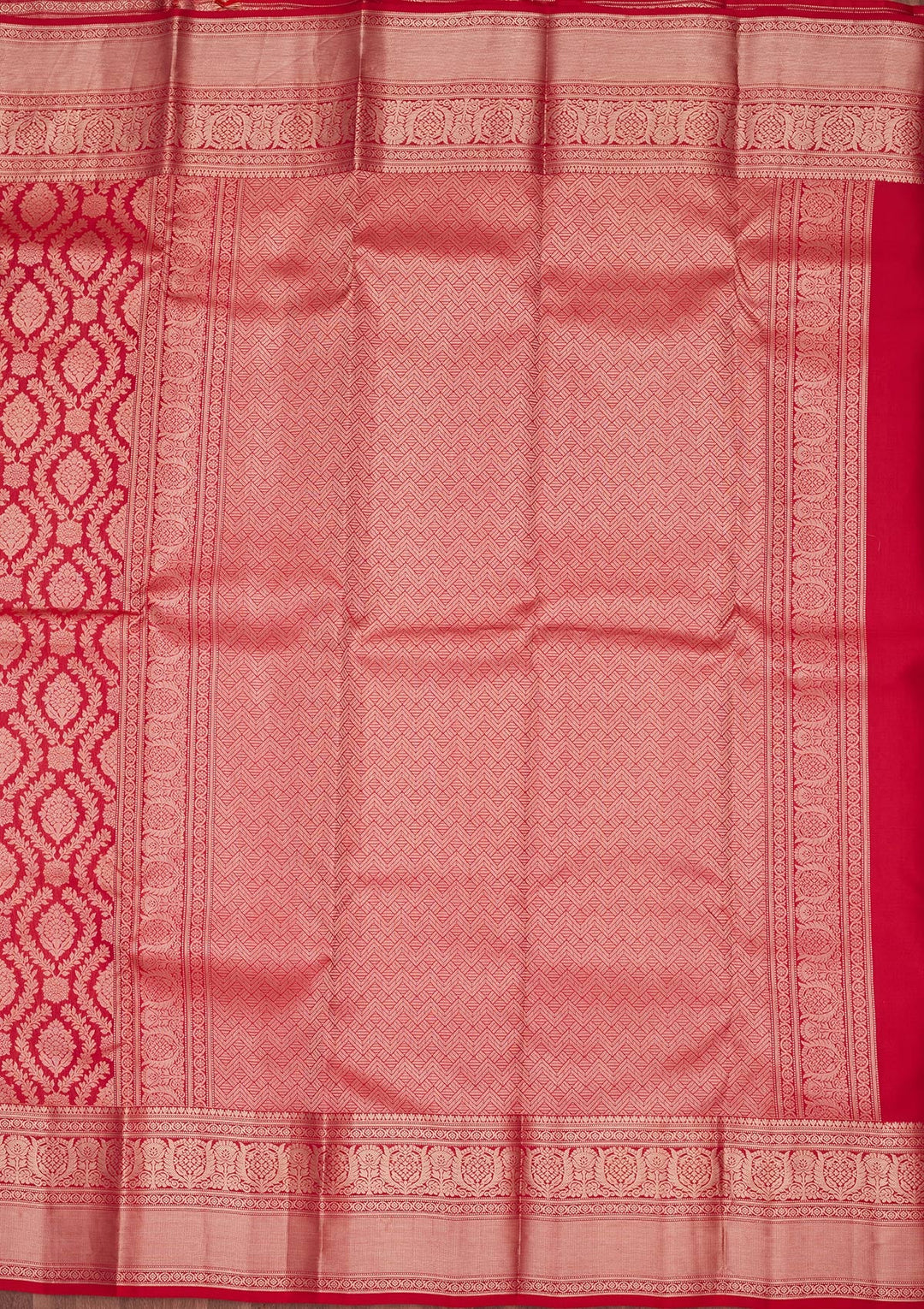 Red Zariwork Pure Silk Saree-koskii