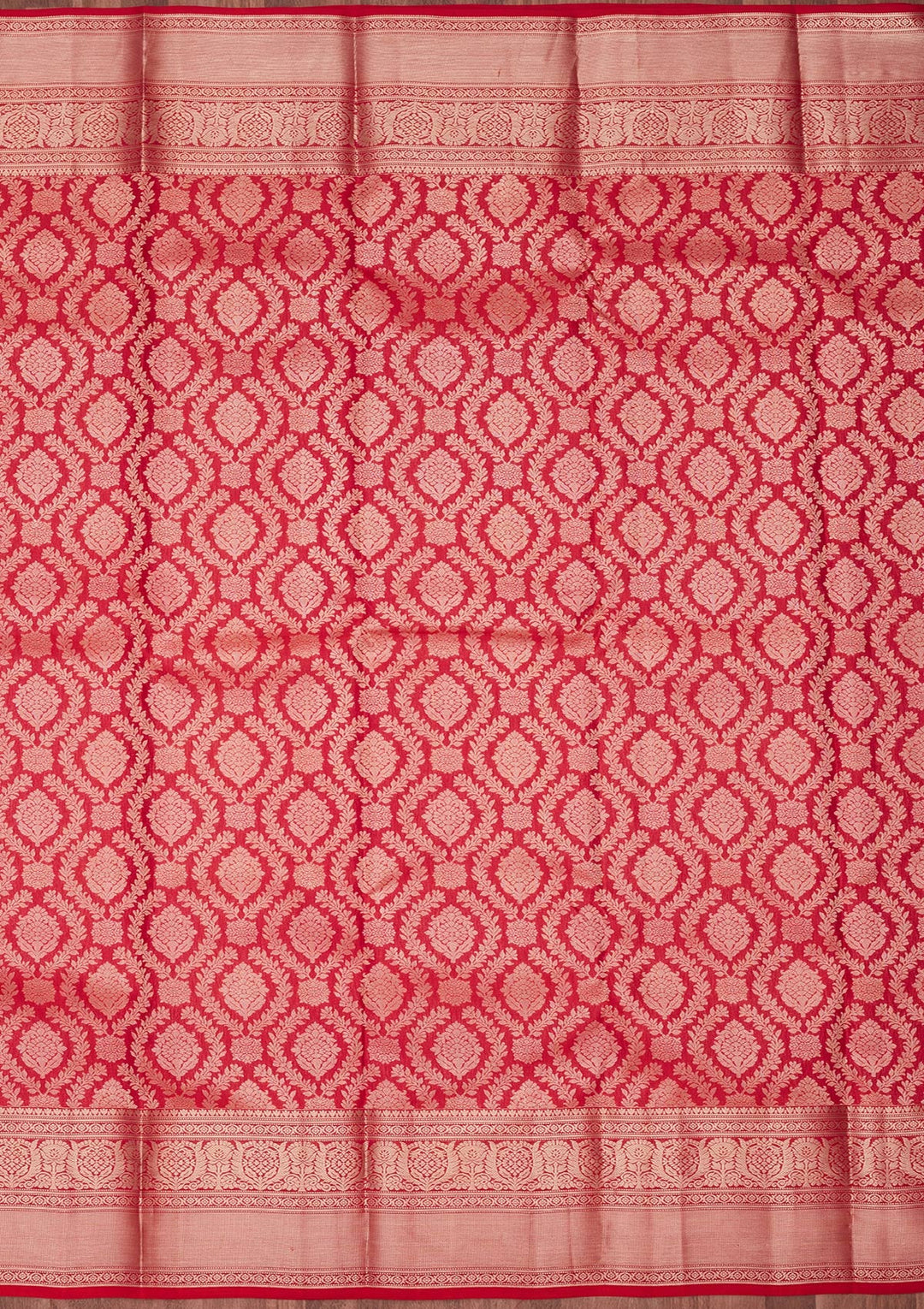 Red Zariwork Pure Silk Saree-koskii