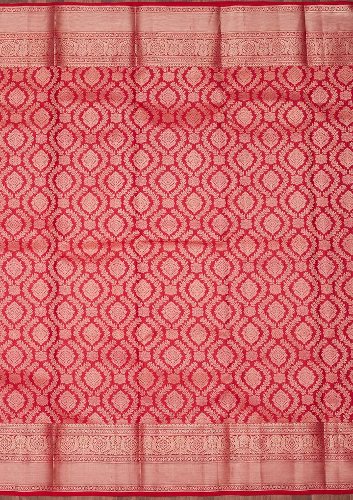 Red Zariwork Pure Silk Saree-koskii