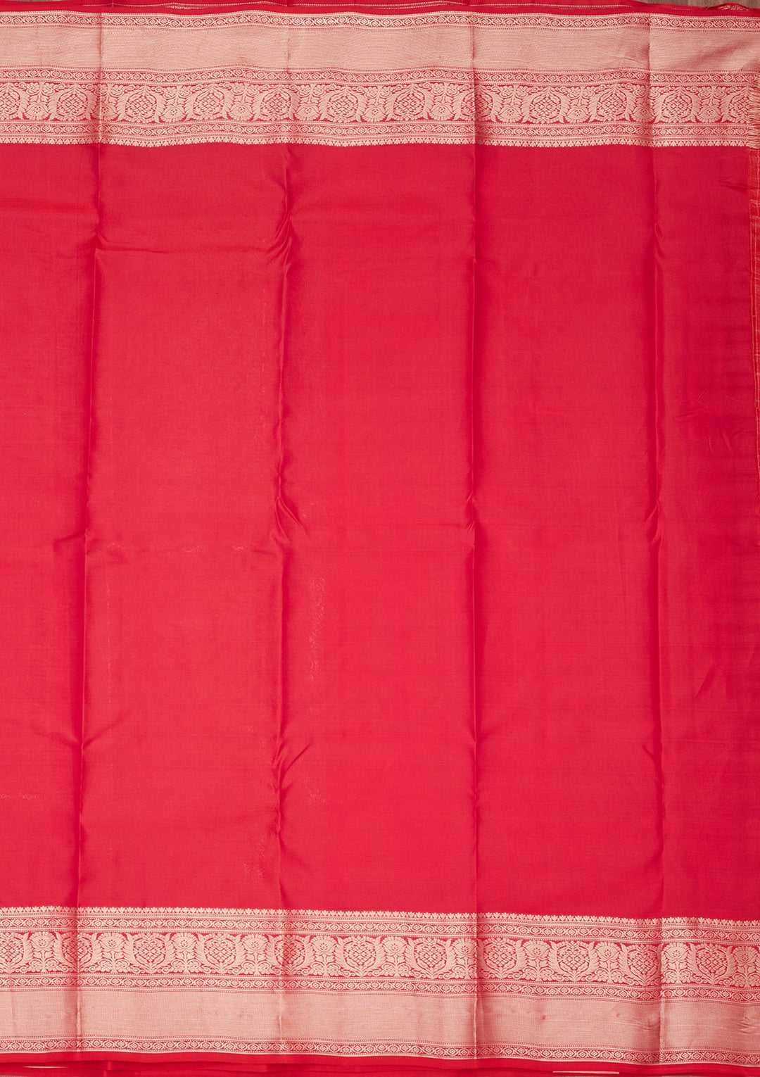 Red Zariwork Pure Silk Saree-koskii