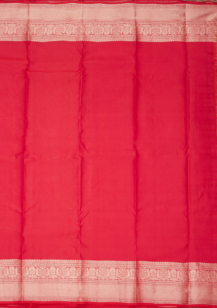 Red Zariwork Pure Silk Saree-koskii
