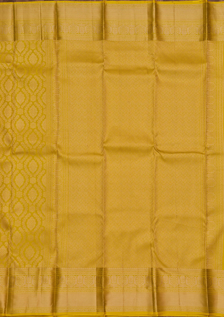 Yellow Zariwork Pure Silk Saree-koskii
