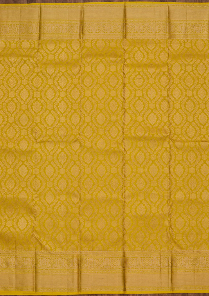 Yellow Zariwork Pure Silk Saree-koskii
