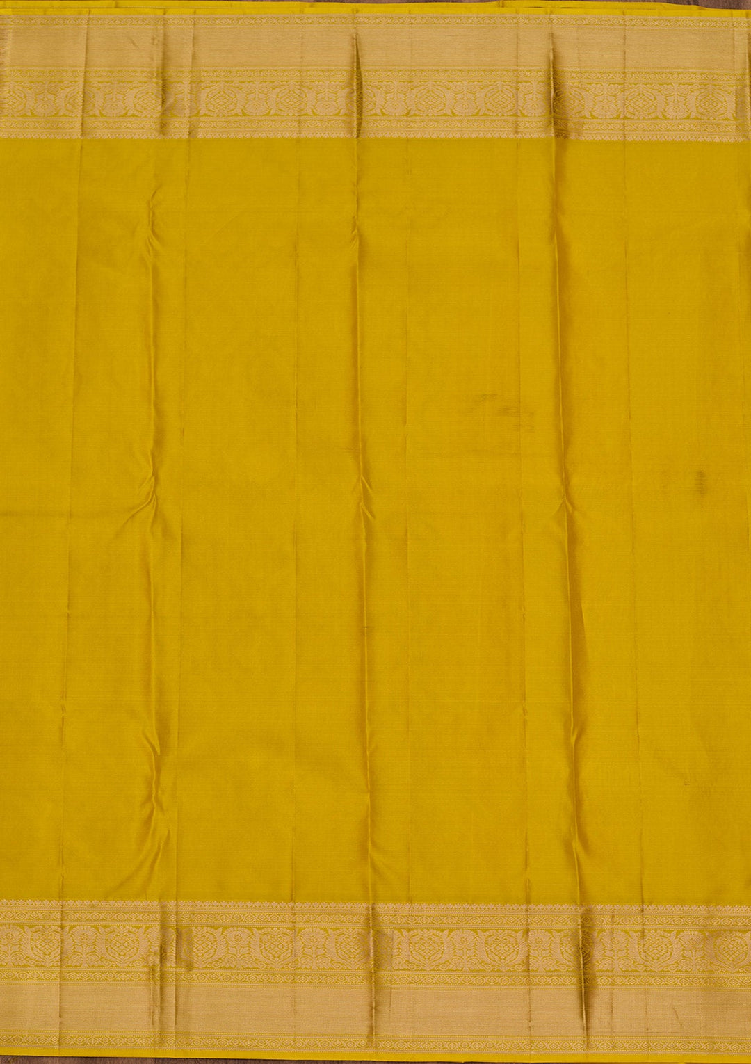 Yellow Zariwork Pure Silk Saree-koskii