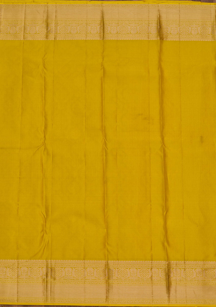Yellow Zariwork Pure Silk Saree-koskii