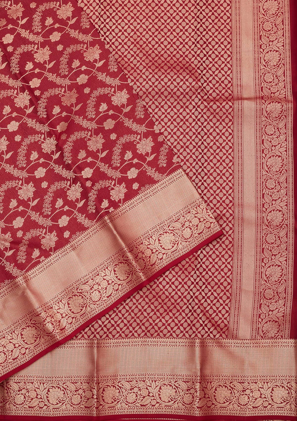 Maroon Zariwork Pure Silk Saree-koskii