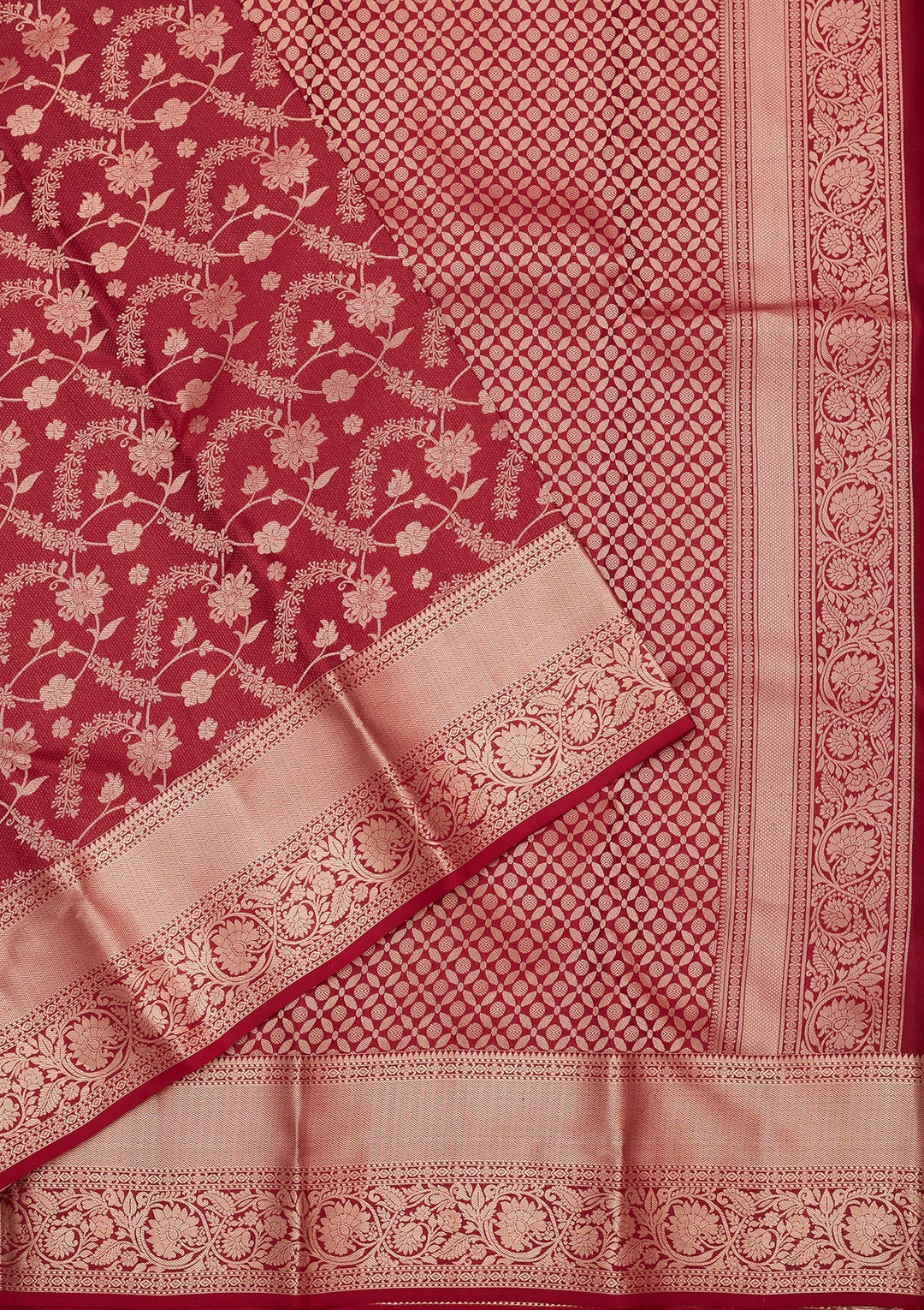Maroon Zariwork Pure Silk Saree-koskii