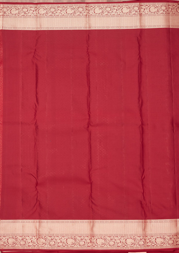 Maroon Zariwork Pure Silk Saree-koskii