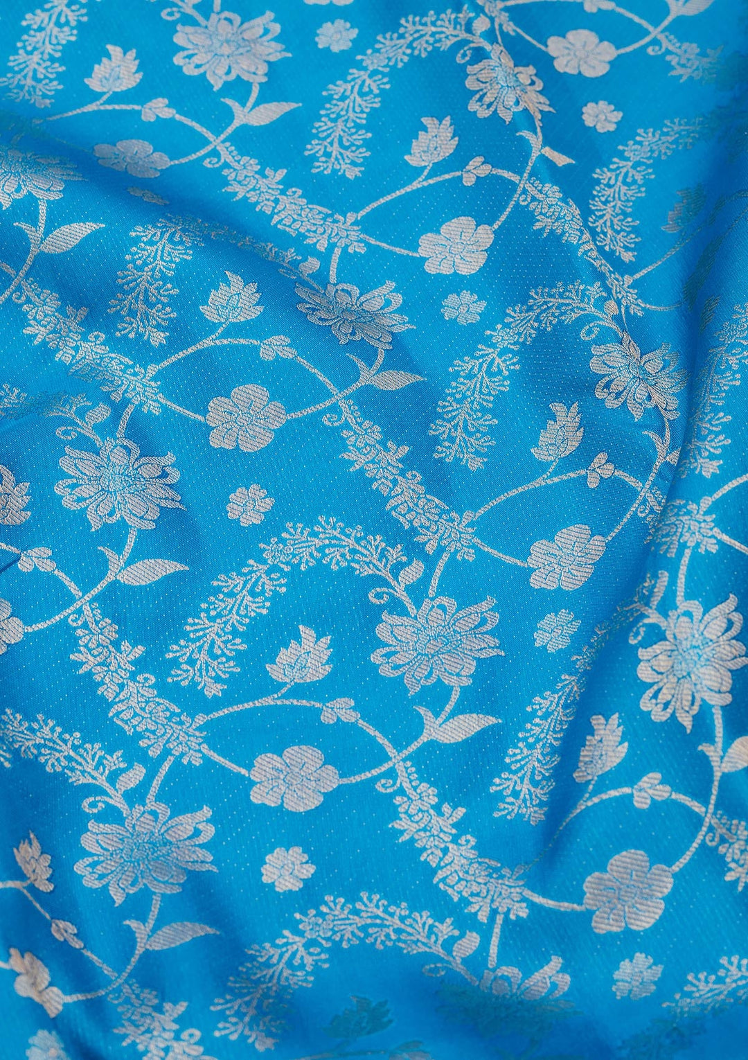 Turquoise Blue Zariwork Pure Silk Saree-koskii