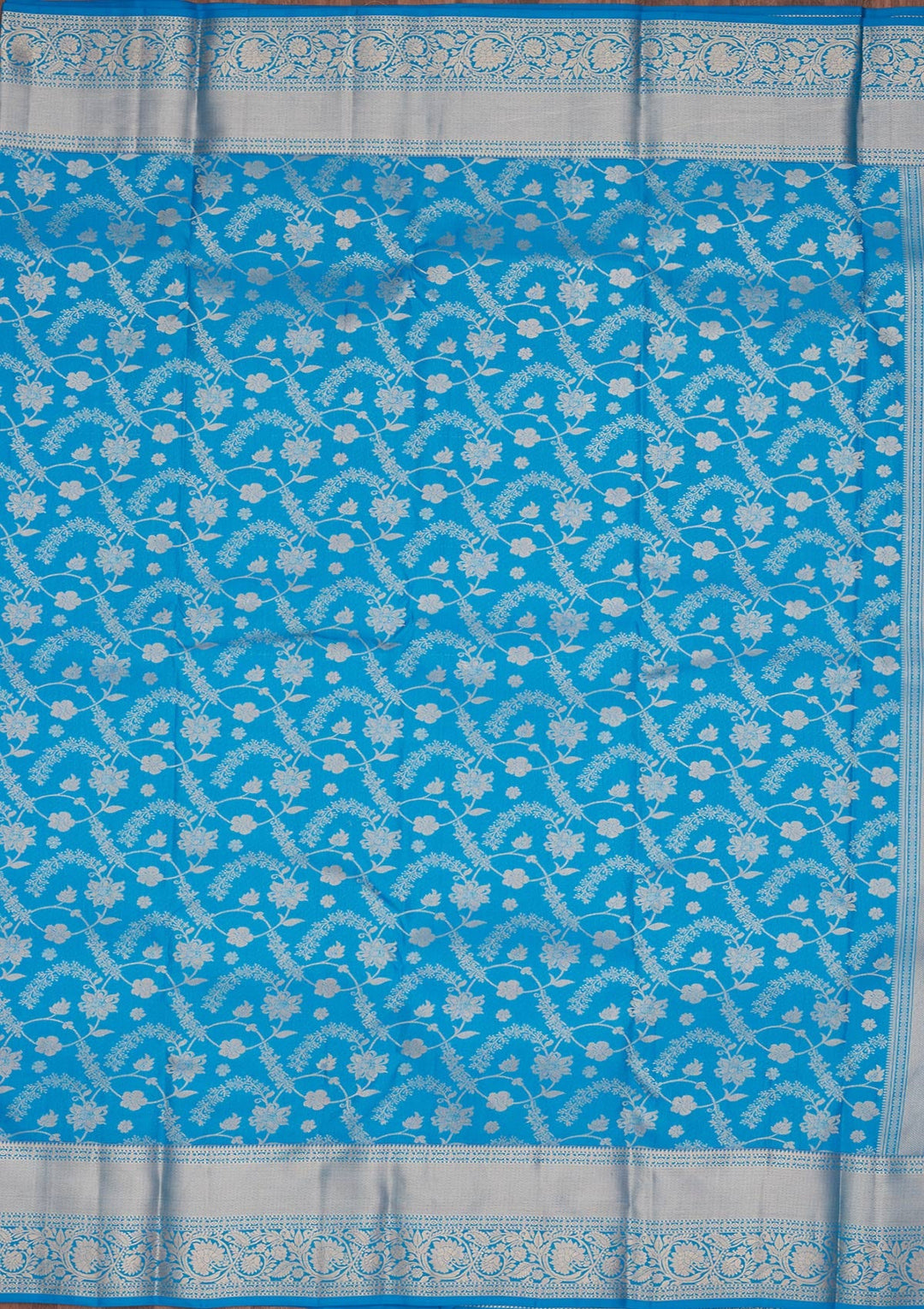 Turquoise Blue Zariwork Pure Silk Saree-koskii