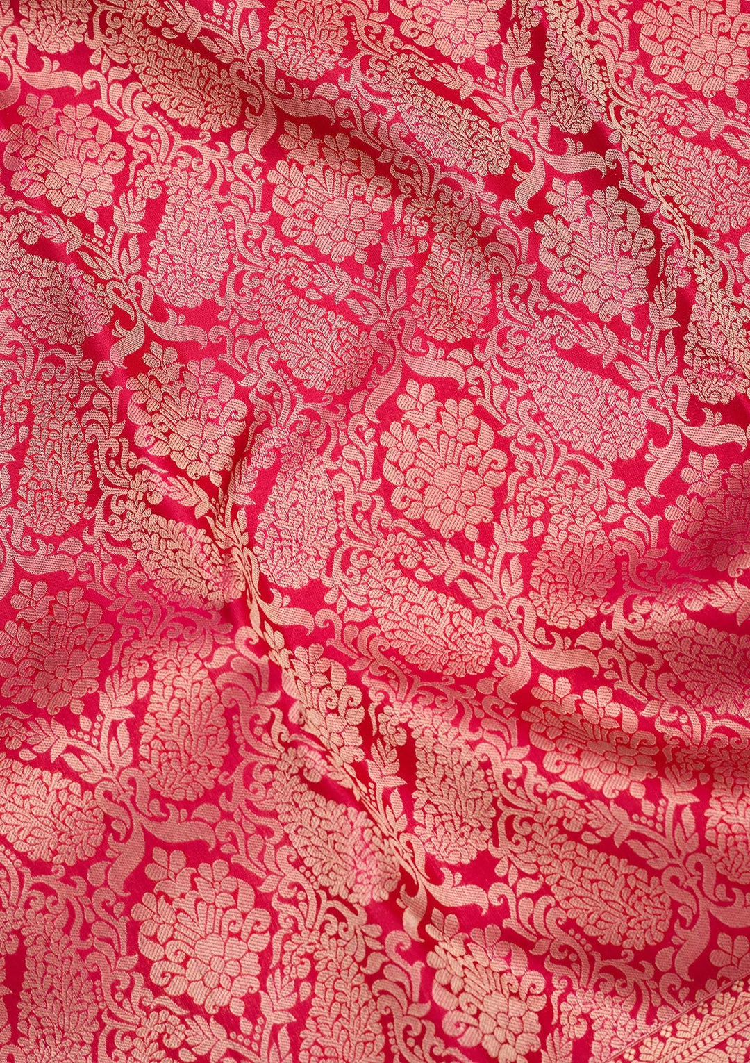Rani Pink Zariwork Pure Silk Saree-koskii