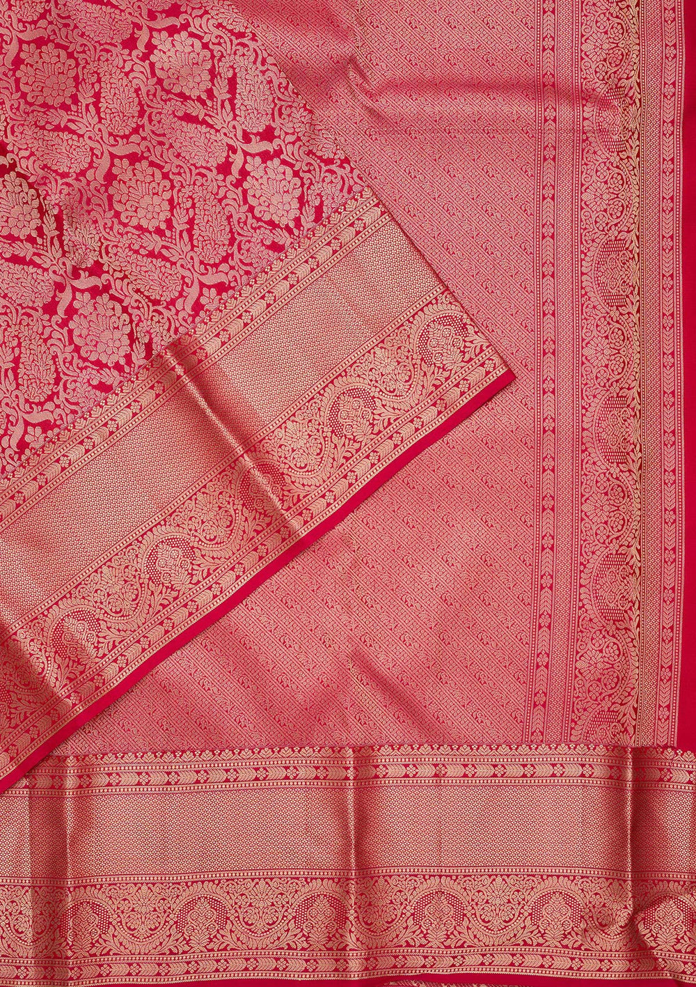 Rani Pink Zariwork Pure Silk Saree-koskii