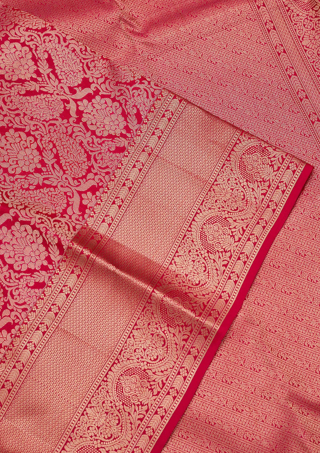 Rani Pink Zariwork Pure Silk Saree-koskii