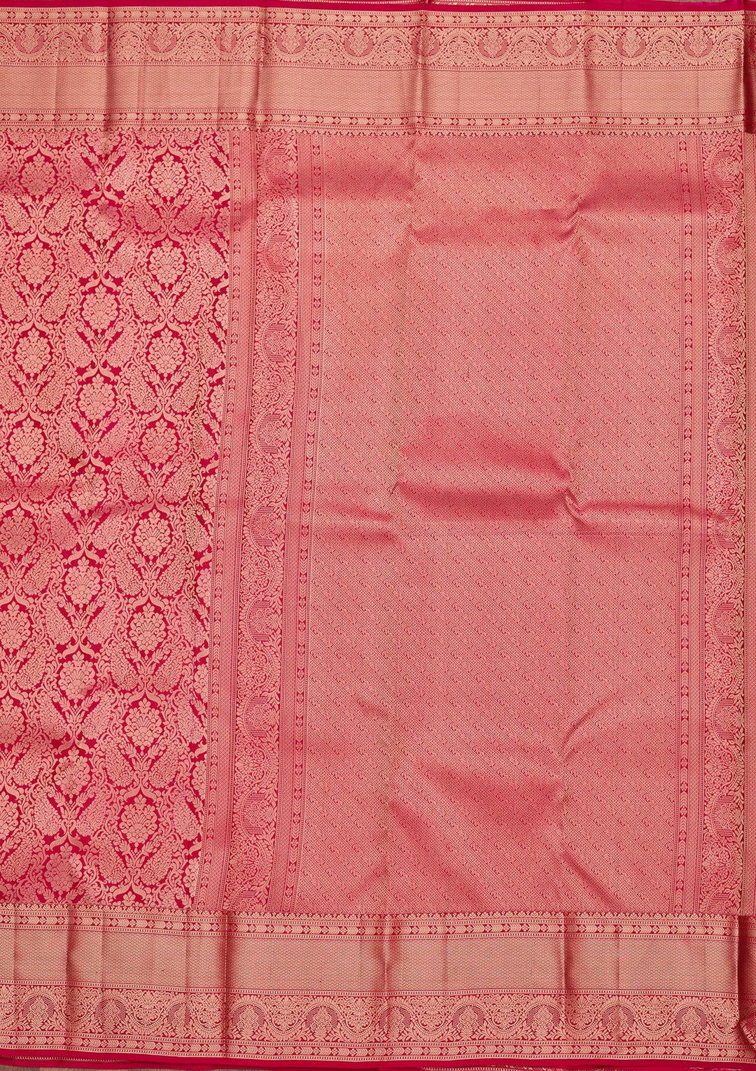 Rani Pink Zariwork Pure Silk Saree-koskii