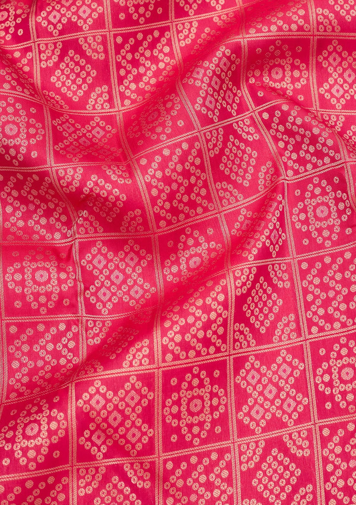 Rani Pink Zariwork Pure Silk Saree-koskii