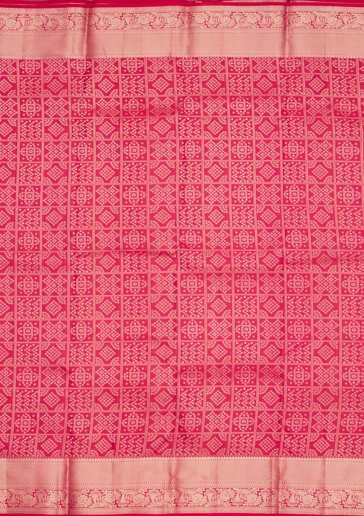 Rani Pink Zariwork Pure Silk Saree-koskii