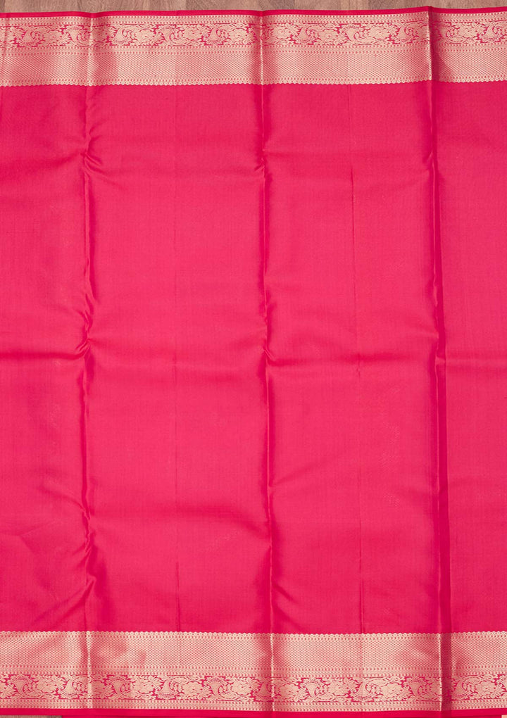 Rani Pink Zariwork Pure Silk Saree-koskii