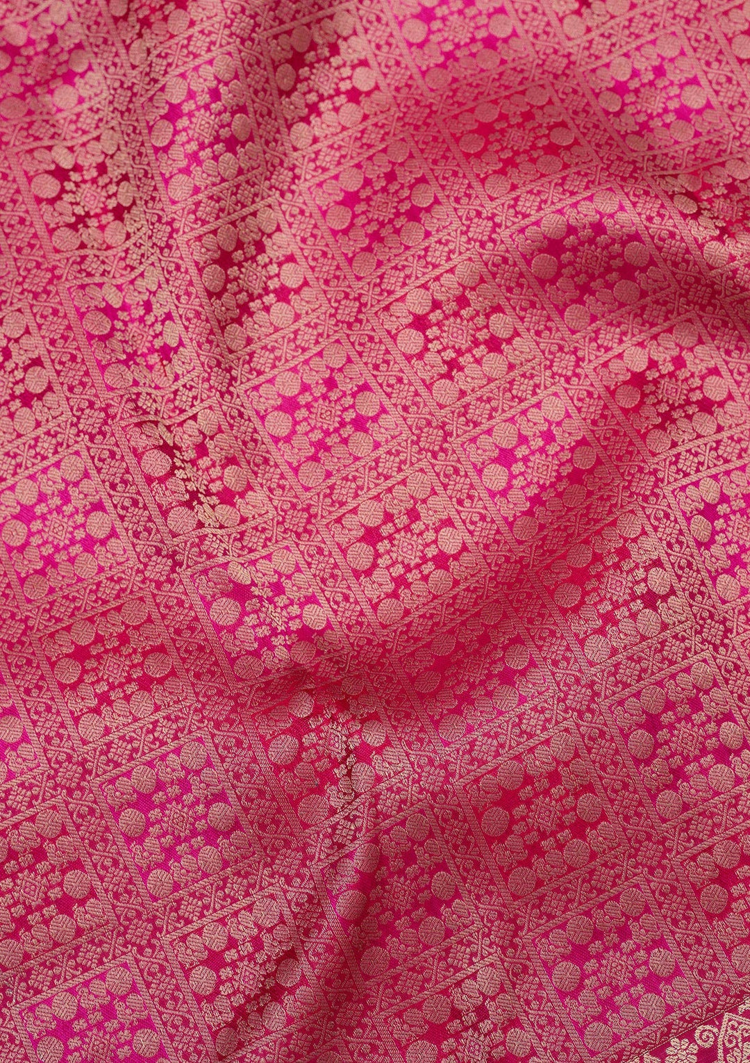 Magenta Pink Zariwork Pure Silk Saree