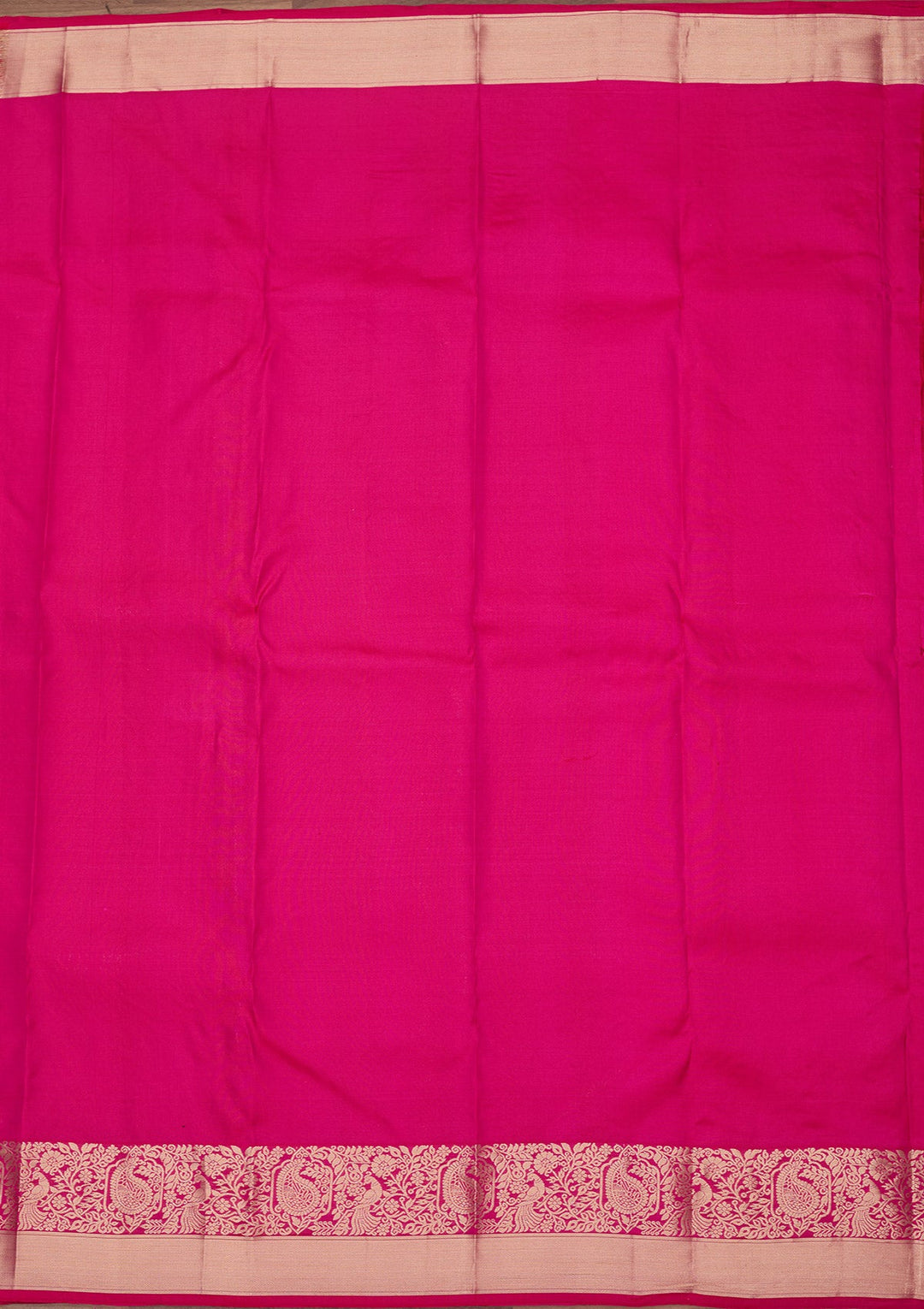 Magenta Pink Zariwork Pure Silk Saree
