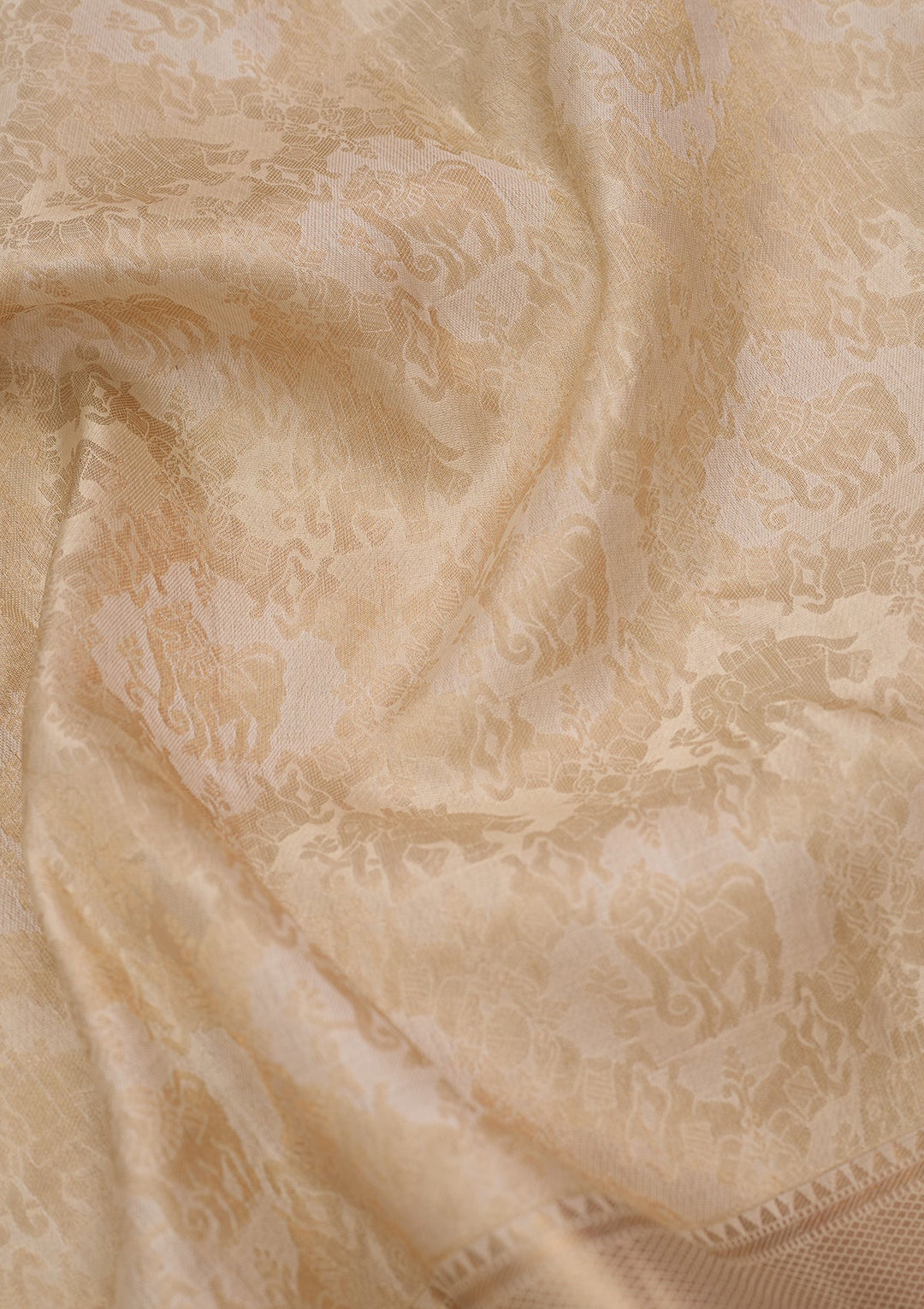 Cream Kanjivaram Pure Silk Saree