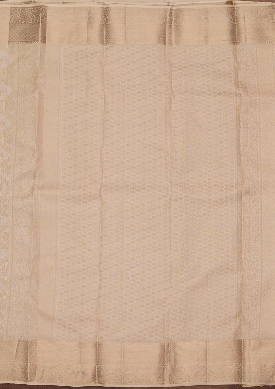 Cream Kanjivaram Pure Silk Saree