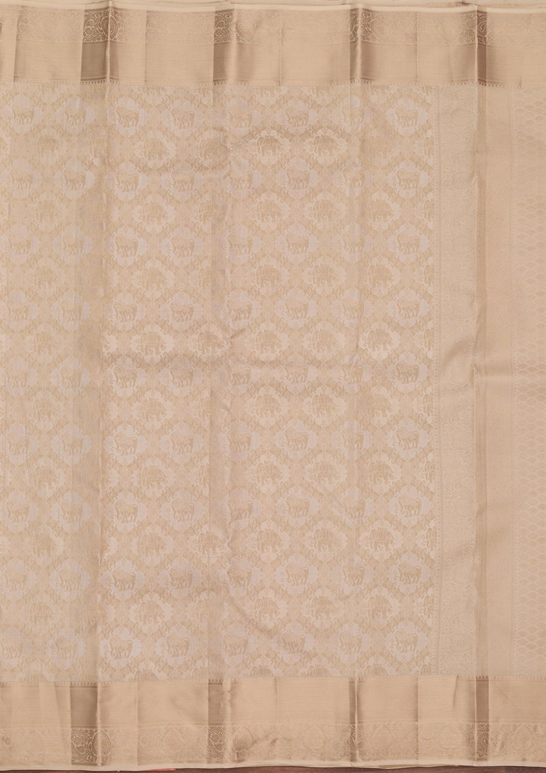 Cream Kanjivaram Pure Silk Saree