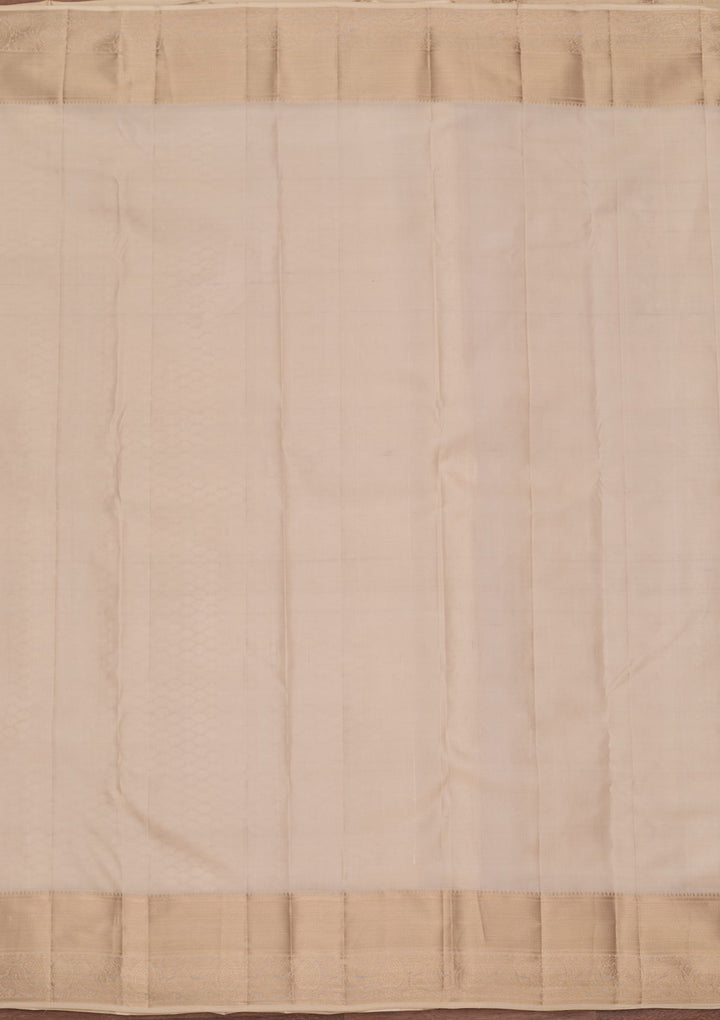 Cream Kanjivaram Pure Silk Saree