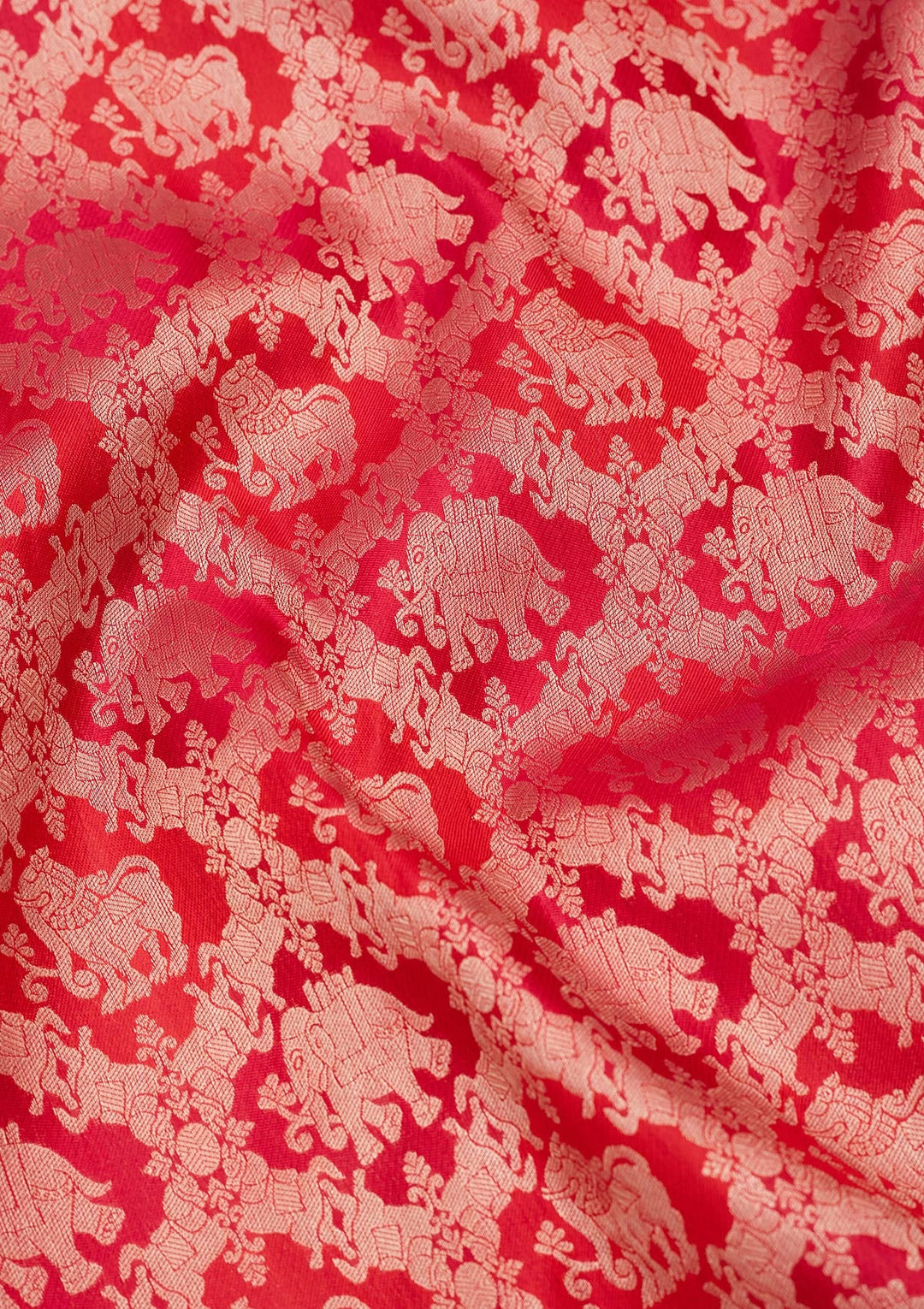 Red Zariwork Pure Silk Saree-koskii