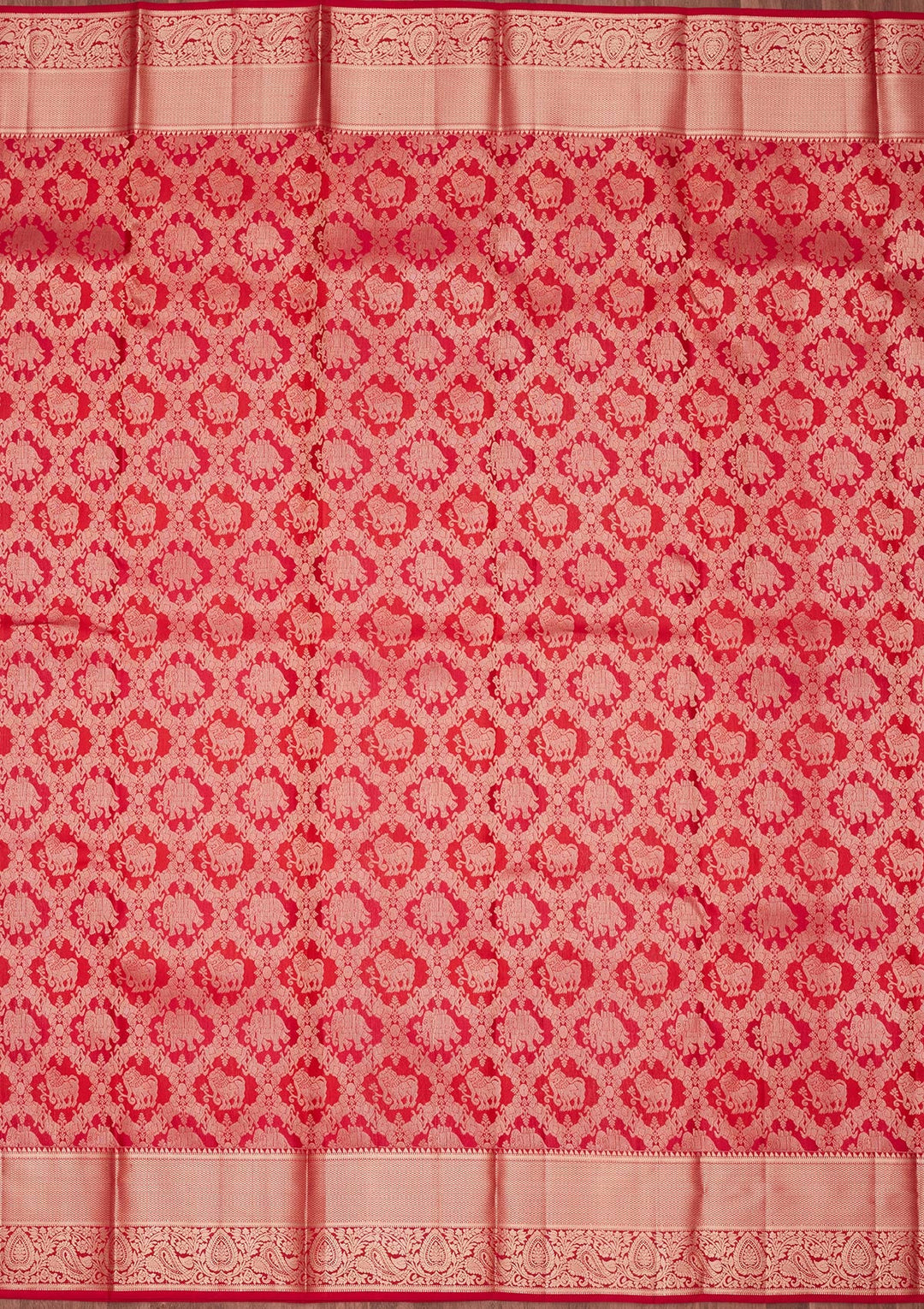 Red Zariwork Pure Silk Saree-koskii