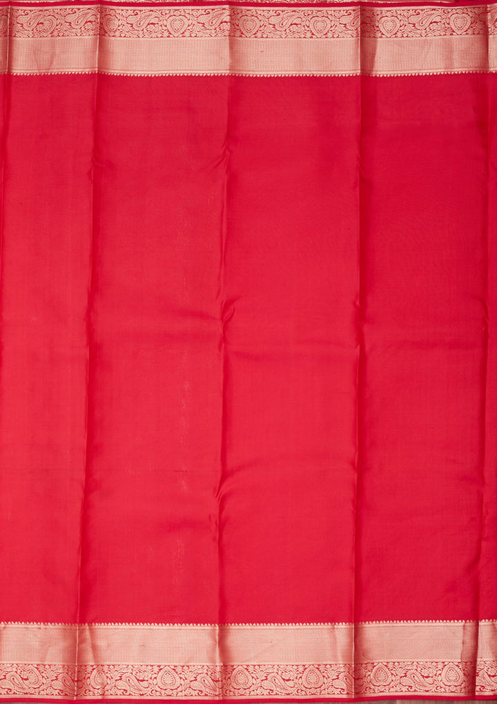 Red Zariwork Pure Silk Saree-koskii