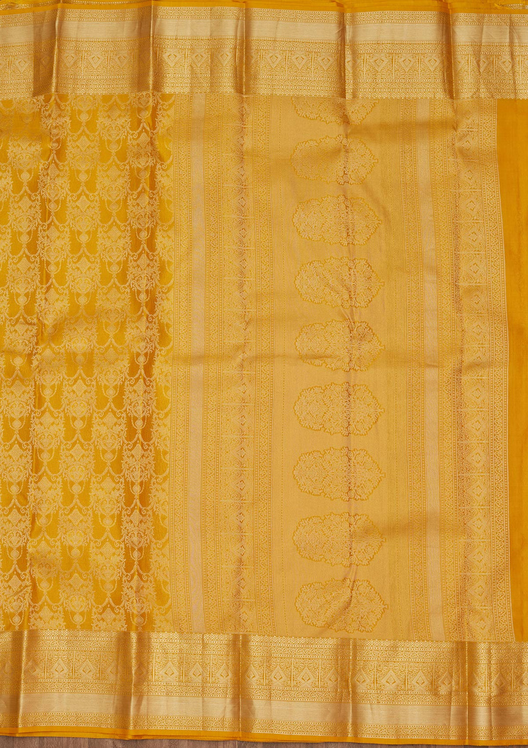Yellow Zariwork Pure Silk Saree-koskii