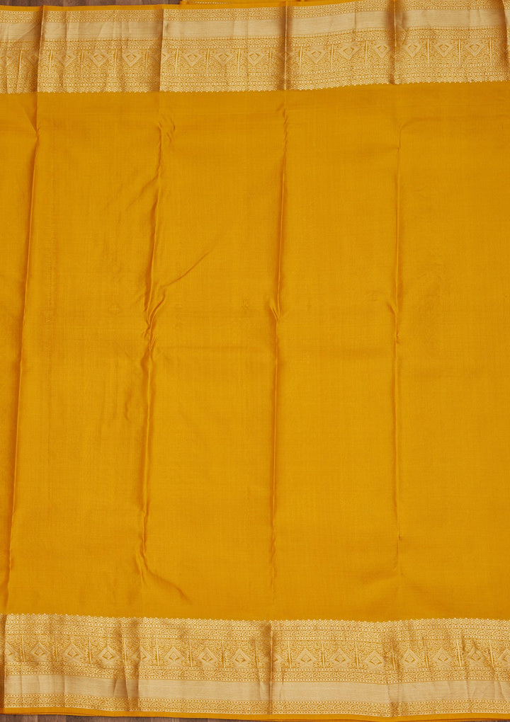 Yellow Zariwork Pure Silk Saree-koskii