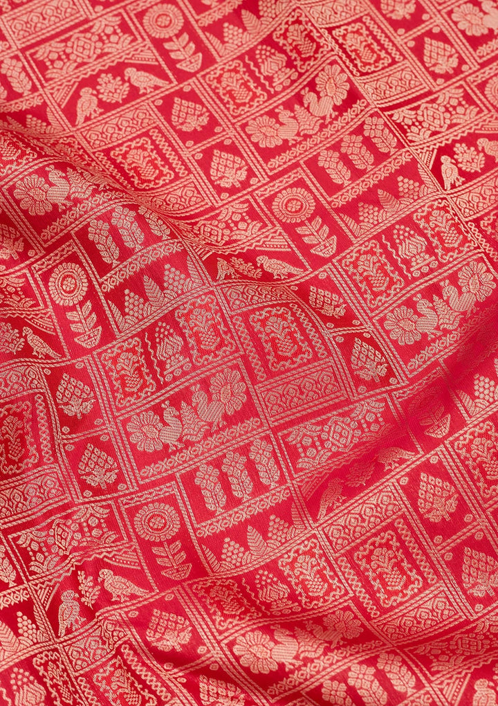 Maroon Zariwork Pure Silk Saree-koskii