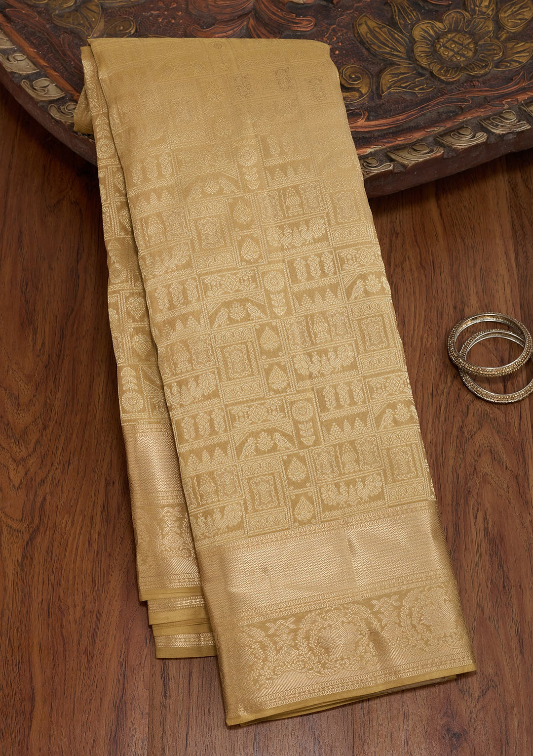 Mehendi Kanjivaram Pure Silk Saree