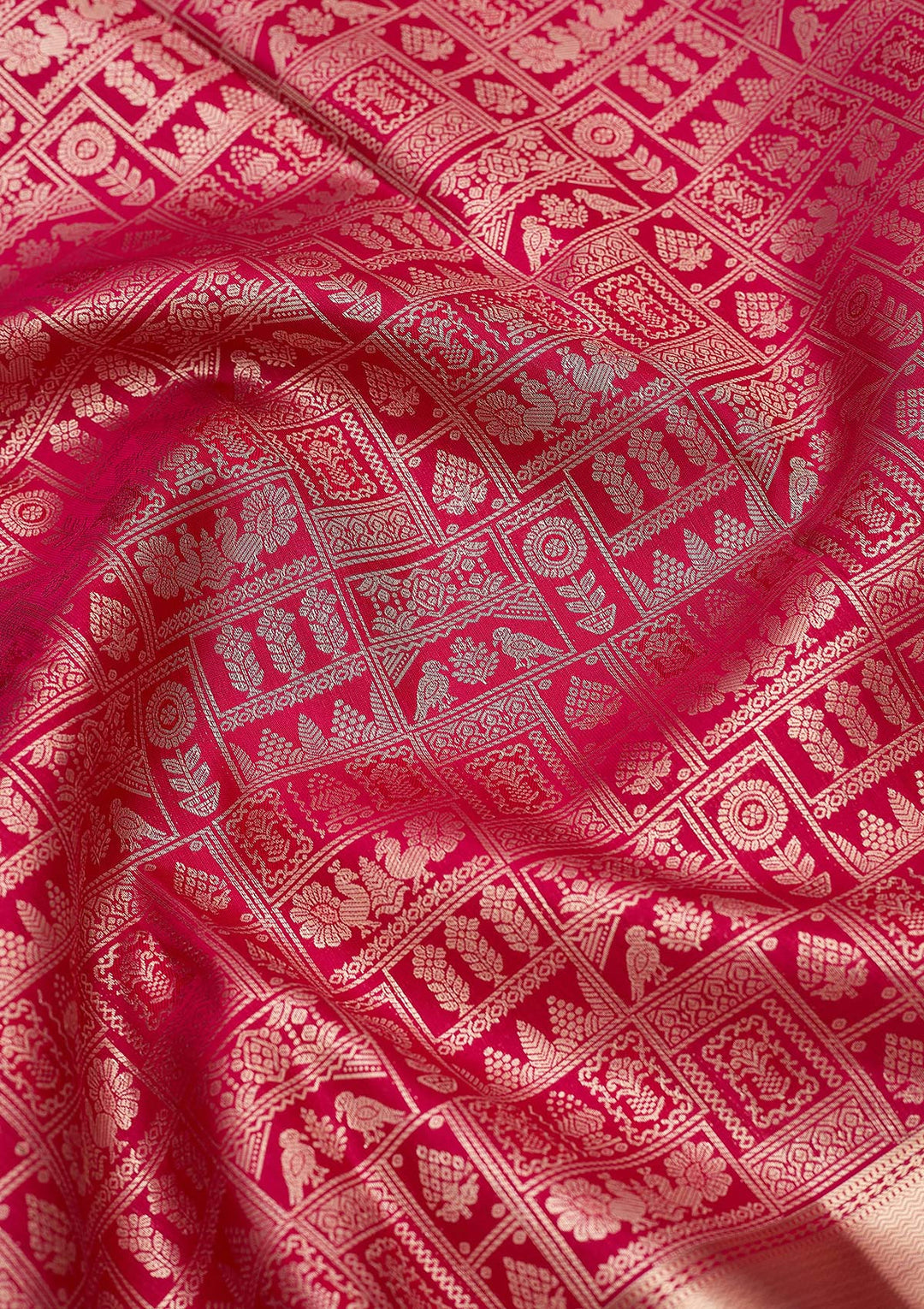Rani Pink Zariwork (Gold) Pure Silk Silk_Saree