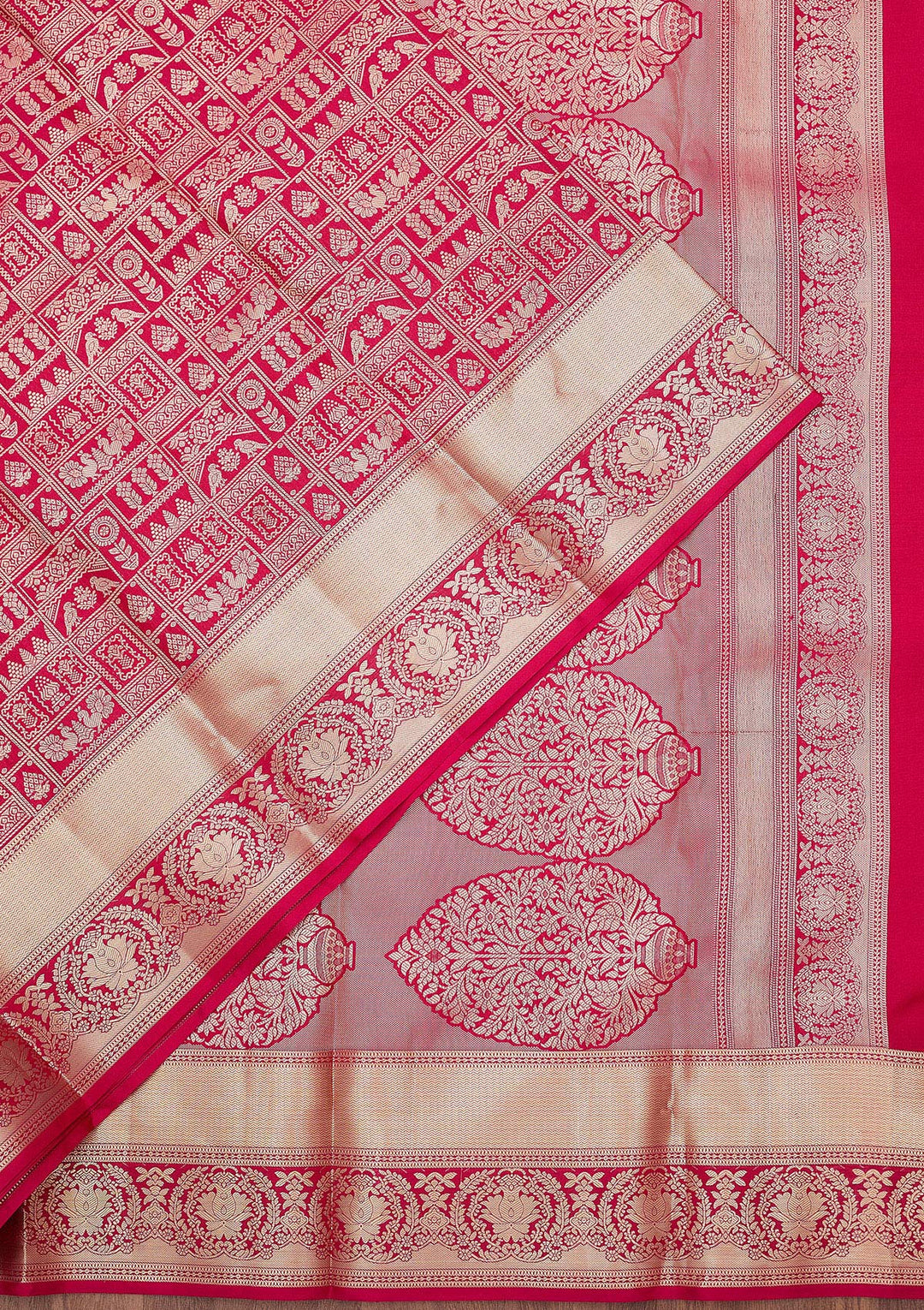 Rani Pink Zariwork (Gold) Pure Silk Silk_Saree